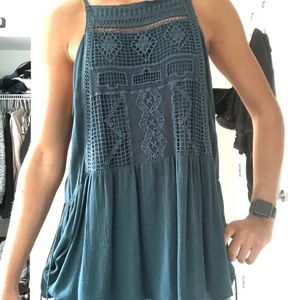Blue flowy tank top